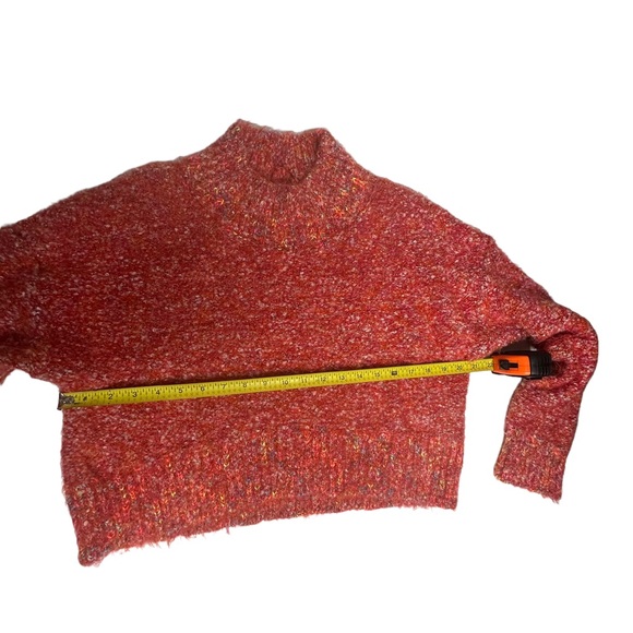 NWT Free People Stardust Marled Mock Neck Pullover Sweater in flame combo S - Picture 11 of 16